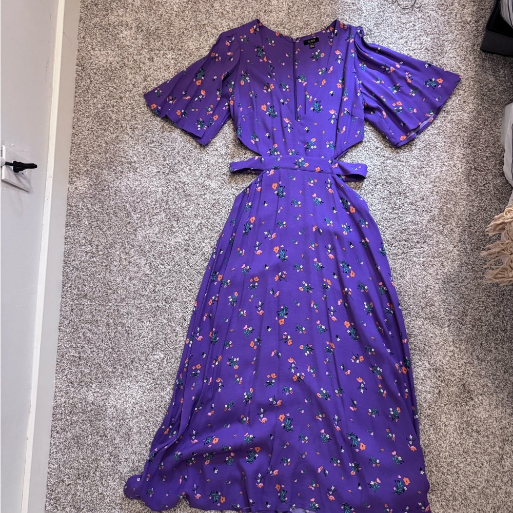 AFRM Purple Floral Long Sleeve Dress